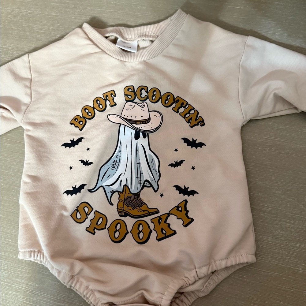 Boot Scootin' Spooky Kids One Piece - Cream